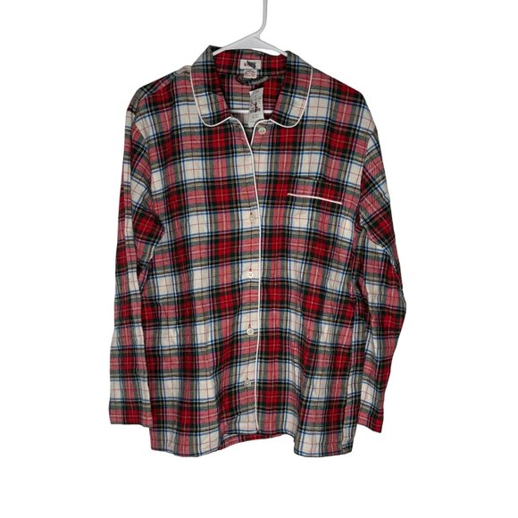 J. Crew Red Flannel Plaid Pajama TOP ONLY Size M BC935 NWT - Picture 1 of 5